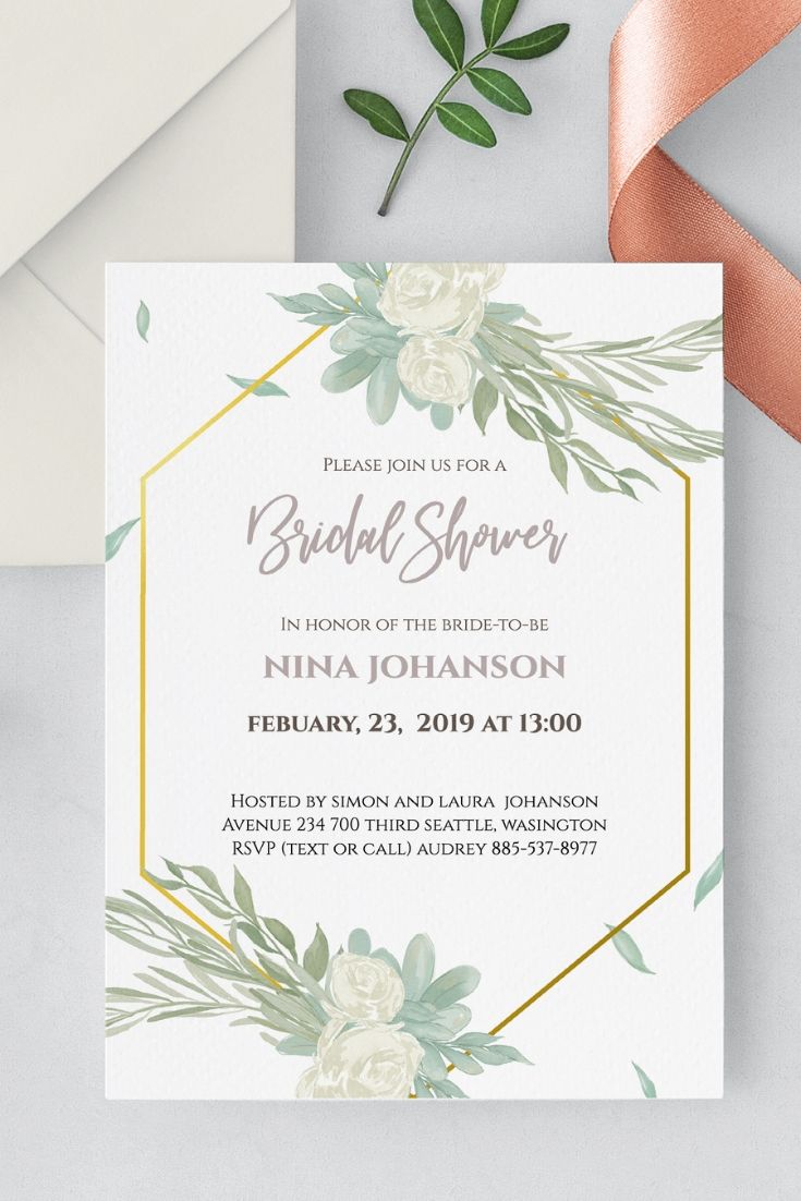 Card Printing Greenery Rustic style of bridal shower invitation  Lahore Printers